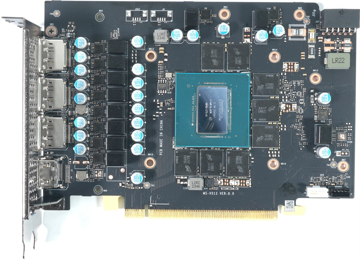 nvidia geforce rtx 4070 ti super pcb front