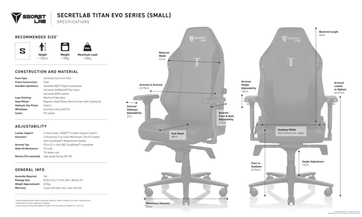 Secretlab chaise gaming titan evo