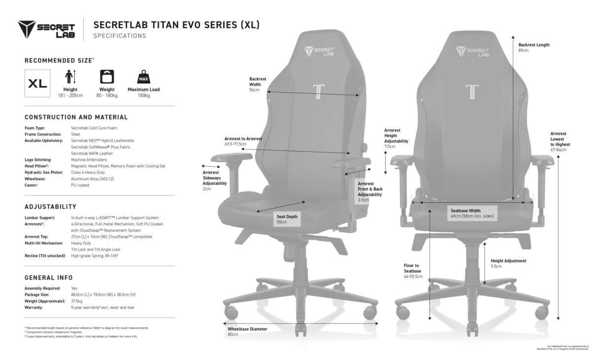 Secretlab chaise gaming titan evo