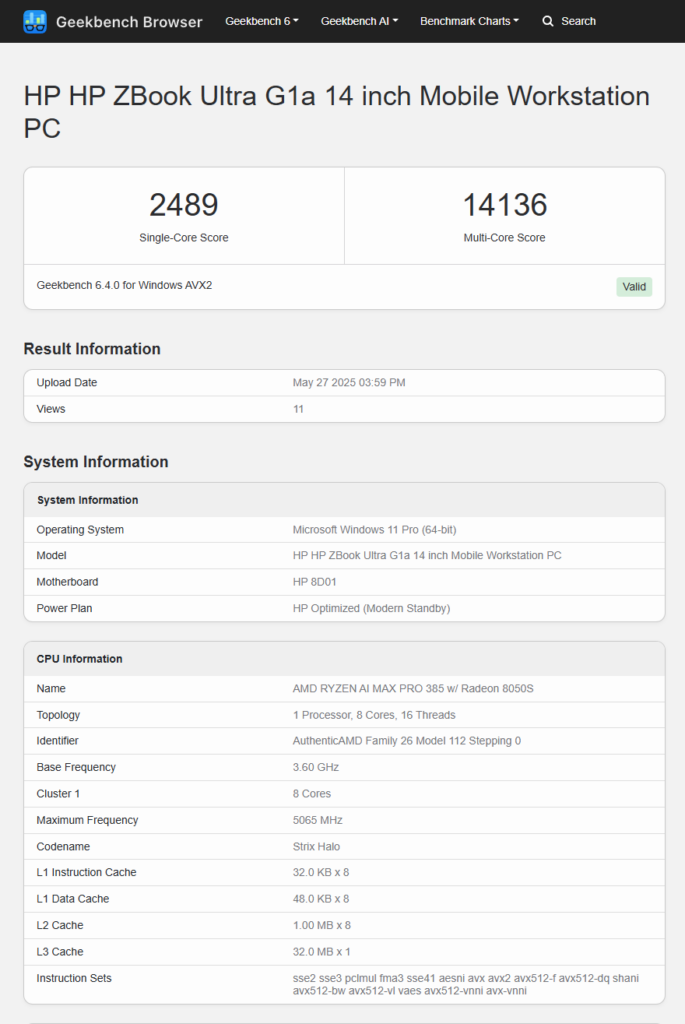 benchmark amd ryzen ai max 385