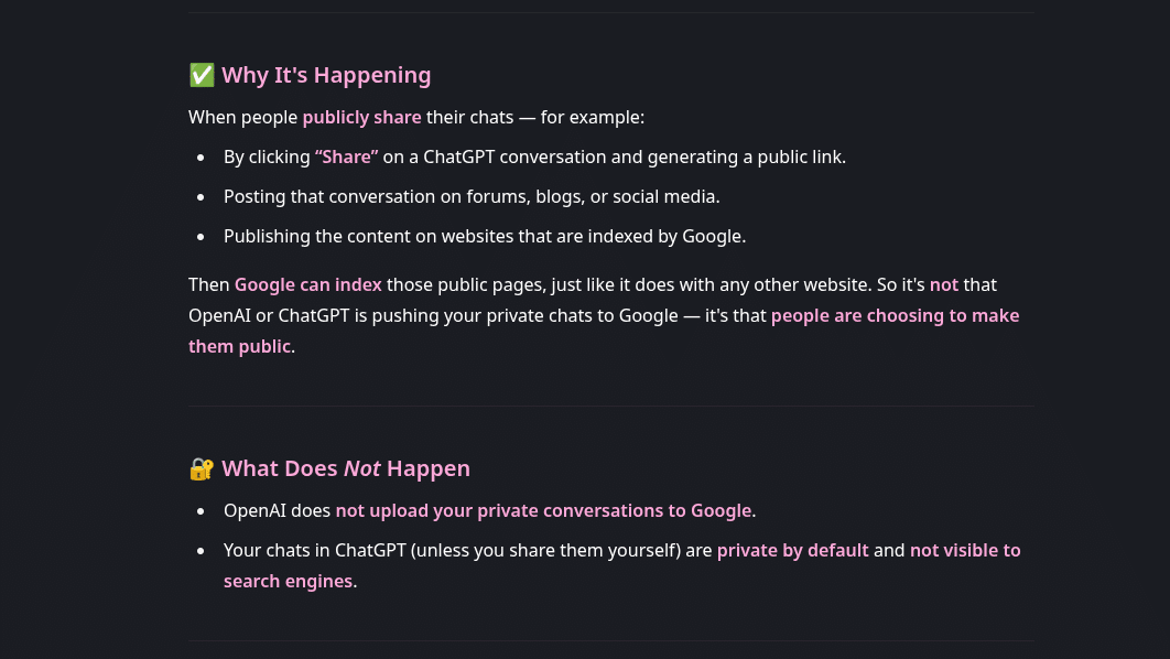 partage de conversations chatgpt avec google
