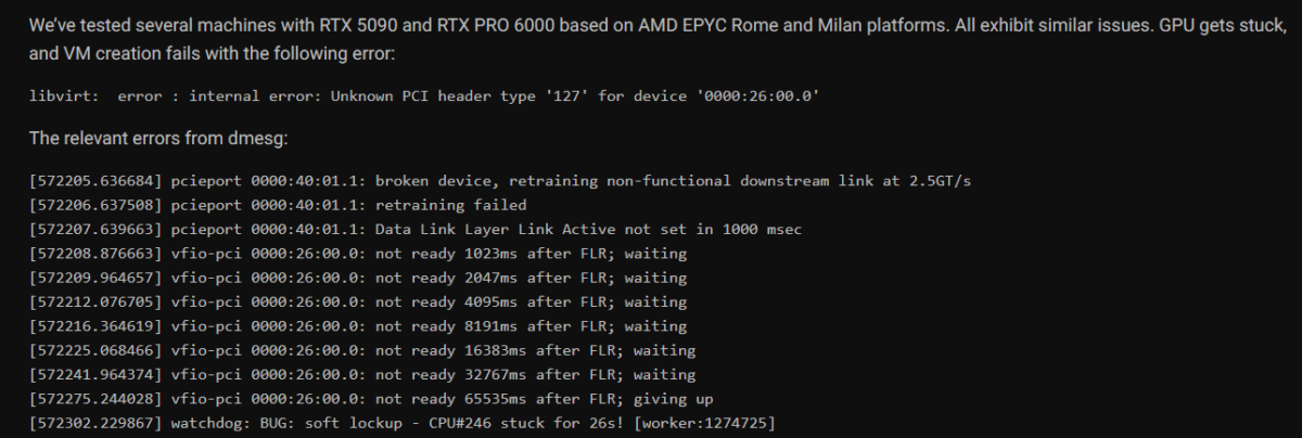 Bug rtx 5090