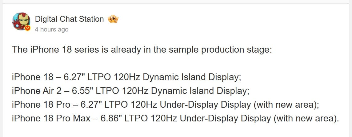 face id sous écran iphone 18