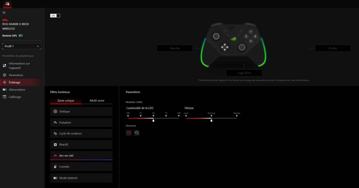 logiciel asus rog raikiri II xbox wireless