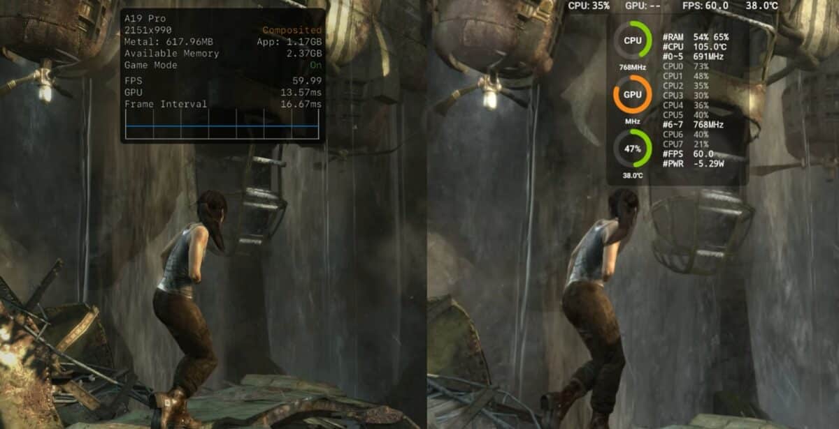 snapdragon 8 elite gen 5 vs apple a19 pro sur tomb raider