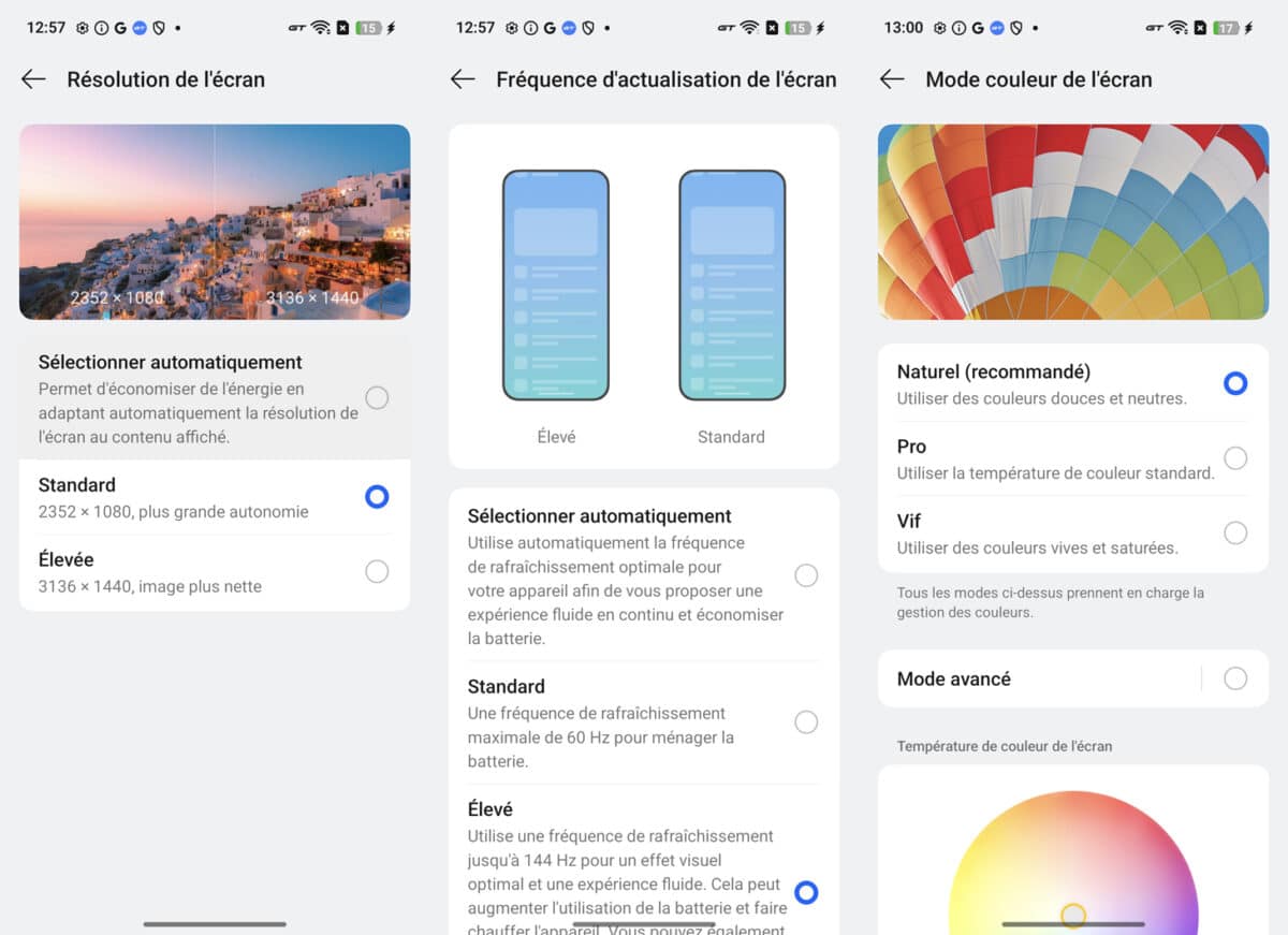 réglages de l'écran - realme gt 8 pro