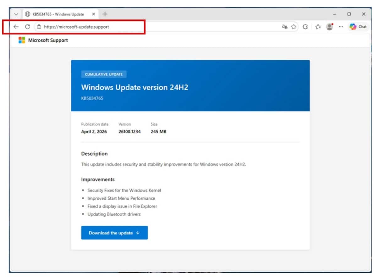 fausse mise à jour windows 11 malware