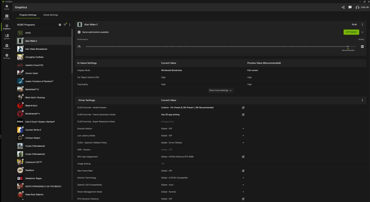 nvidia app succede au control panel
