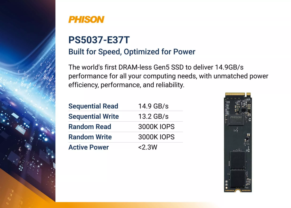 controleur phision pcie 5