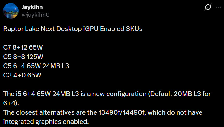 Intel raptor lake