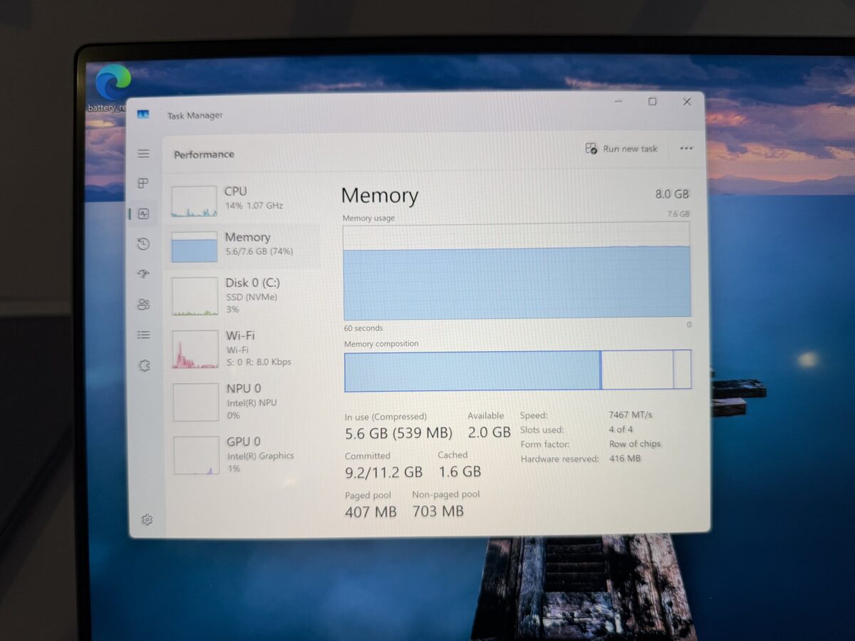 utilisation de RAM windows 11