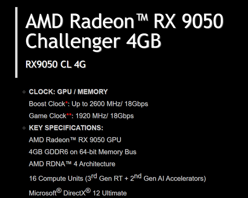 ad rx 9050 caracteristiques