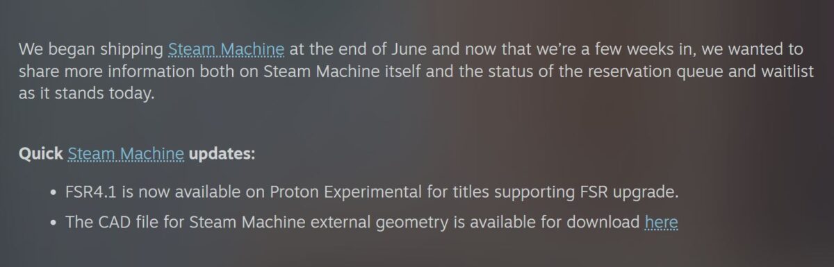 FSR 4.1 sur la Steam Machine