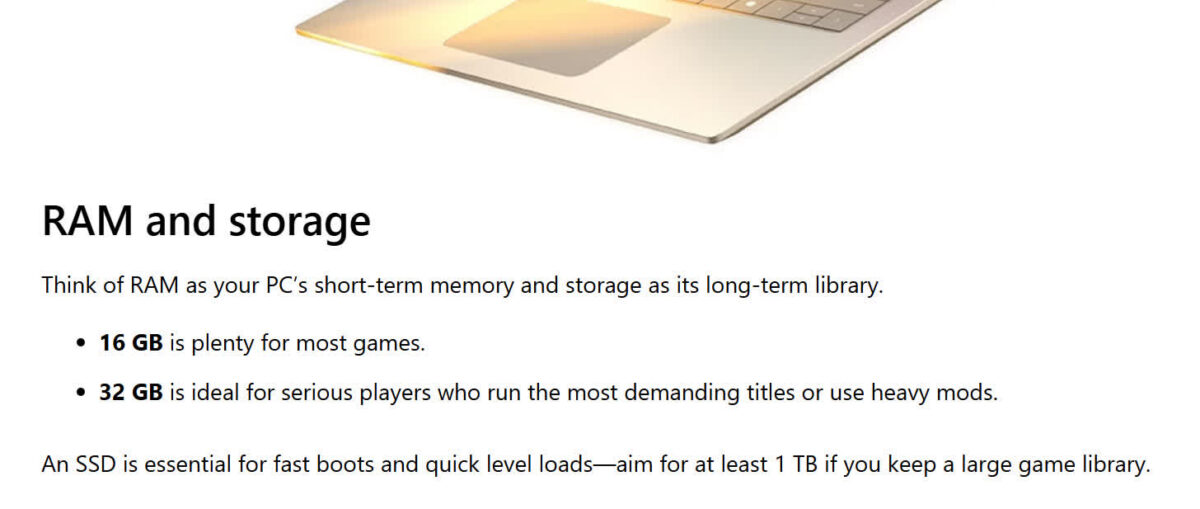 ram recommandée par microsoft
