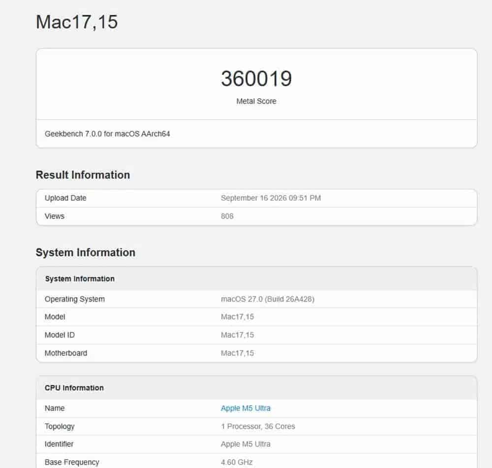 performances puce m5 ultra