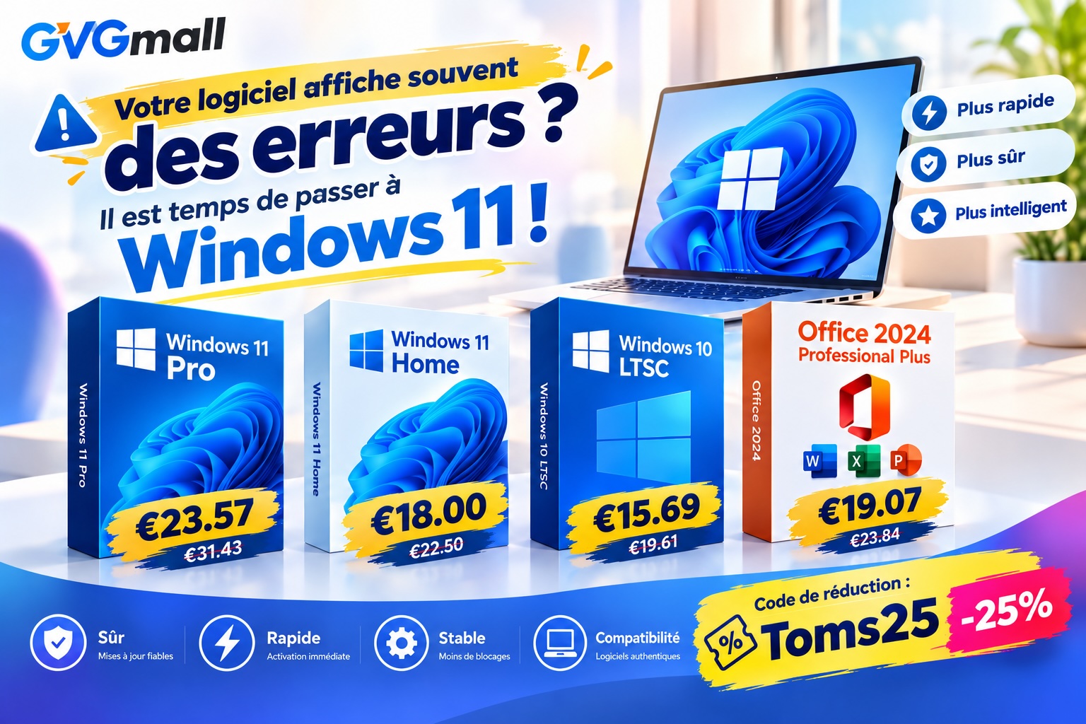 Windows 10 : vos logiciels commencent à vous lâcher ? Heureusement, on peut migrer vers Windows 11 pour 22€